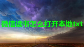 微信读书怎么打开本地txt 微信读书打开本地txt教程