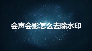 会声会影怎么去除水印 会声会影水印去除教程