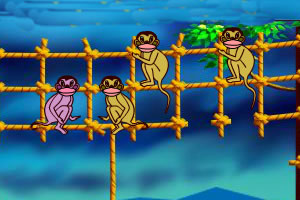 3只小猴玩骰子小游戏