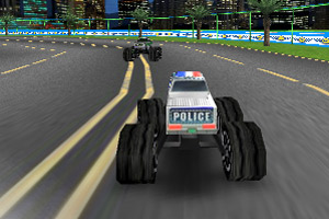 3D大脚警车竞速小游戏