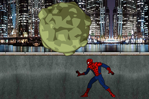 蜘蛛侠遭遇巨石危机小游戏
