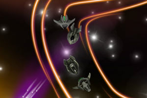 太空飞船循环竞速小游戏