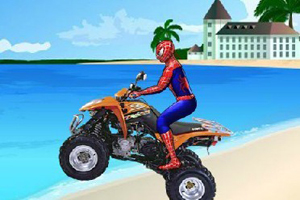 蜘蛛侠海滩摩托驾驶小游戏