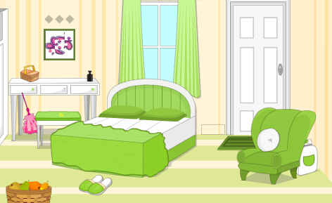 逃离鲜绿色卧室小游戏
