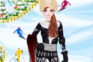 冬季滑雪女孩装扮小游戏