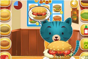 猫猫汉堡店小游戏