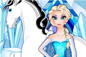 艾莎照顾马儿小游戏