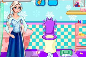 艾莎打扫浴室小游戏
