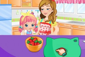 和妈妈一起做水果派小游戏