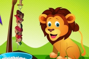 小狮子做肉串小游戏