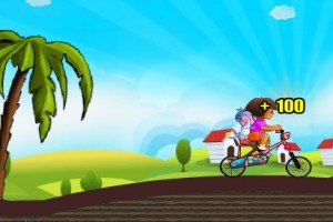 朵拉自行车比赛小游戏