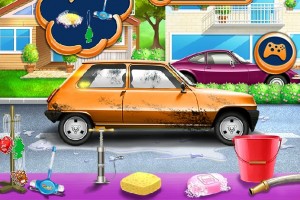 迪士尼公主洗车小游戏
