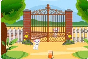 小白猫逃出花园小游戏