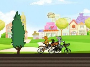 猫和老鼠自行车赛小游戏