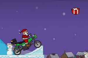 圣诞老人骑摩托小游戏