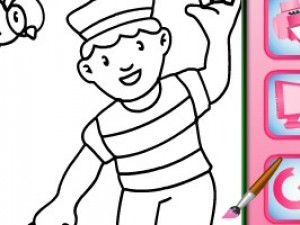 水手男孩填顏色小游戲