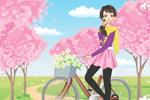 春天里的单车女孩小游戏