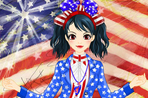 美国独立日旗装少女小游戏
