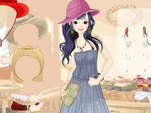 动感蓝衣美少女小游戏