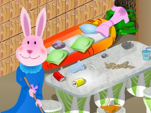 小兔扫卫生小游戏