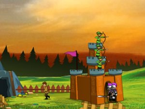 原人射箭守城小游戏