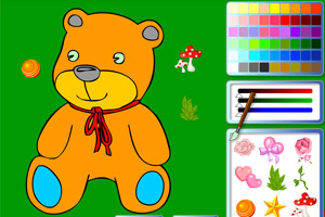 泰迪熊填色小游戏
