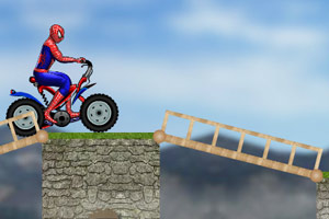 蜘蛛侠骑自行车小游戏
