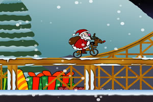 圣诞老人骑自行车小游戏