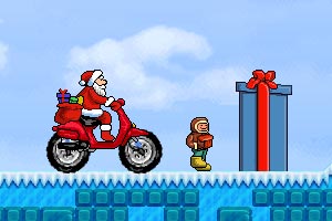圣诞老人摩托送礼小游戏