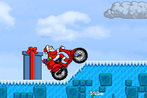 圣诞老人摩托车小游戏