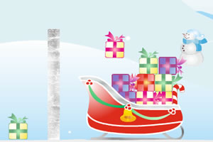 雪橇送新年礼物小游戏