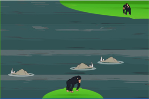 黑猩猩找妈妈小游戏