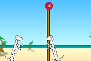 斑点犬玩排球小游戏