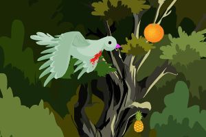 小鸟偷吃水果小游戏