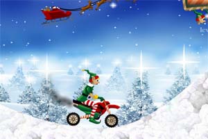 圣诞精灵骑摩托小游戏