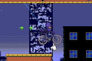 蝙蝠侠骑自行车小游戏