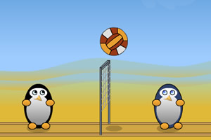 企鹅玩排球小游戏