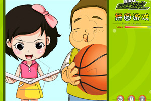 运动王迪克篮球拼图小游戏