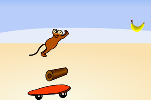 小猴玩滑板小游戏