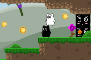 黑白猫冒险记小游戏