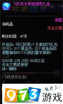 飛躍成長商城道具禮盒