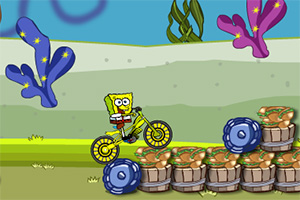 海绵宝宝自行车试驾小游戏