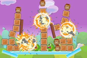 炸飞绿色小怪无敌版小游戏