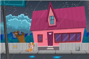 雨夜救小狗小游戏