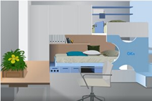 逃出天蓝色套房小游戏