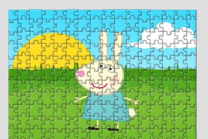 可爱小白兔拼图小游戏