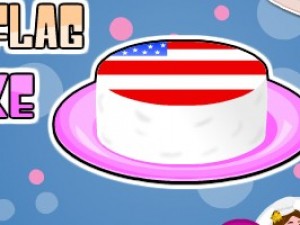 艾莎制作国旗蛋糕小游戏