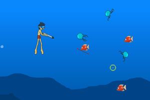 男孩下海捕鱼小游戏