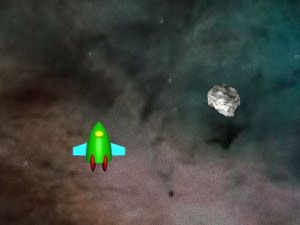 宇宙飞船射击陨石小游戏