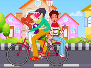 骑自行车的情侣小游戏